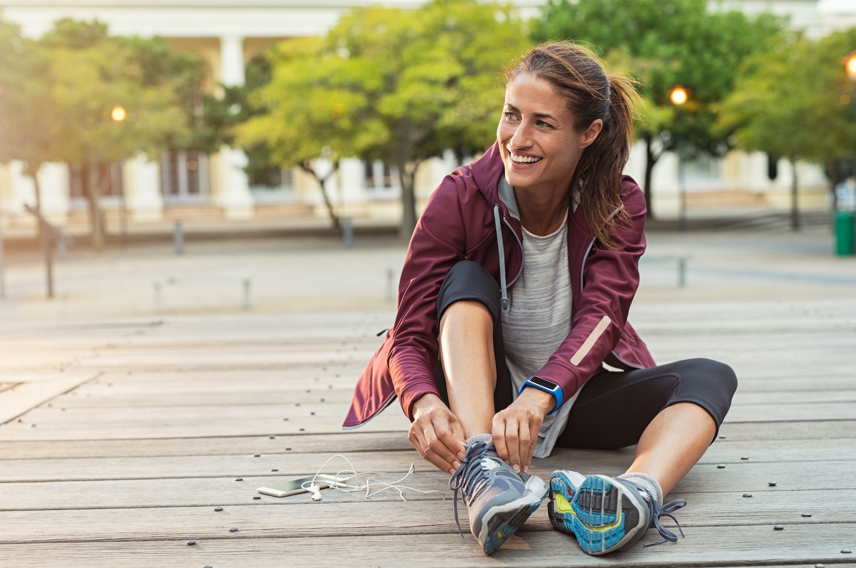 Woman exercising outdoors